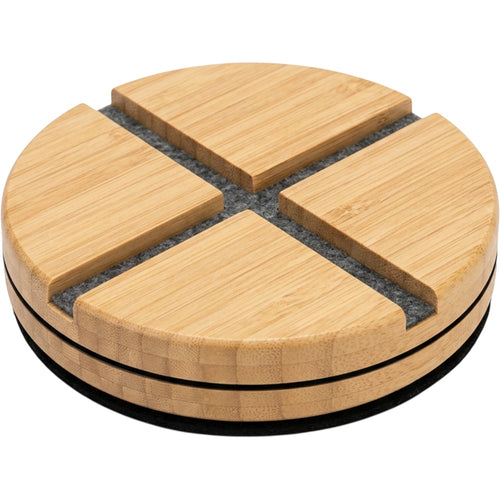 Eeoy Rotating Bamboo Phone Stand with 2 Viewing Slots - Product view